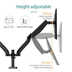 A Photo Of Kaloc DS902 Adjustable Dual Monitor Arm with Internal Gas Spring – Supports 17