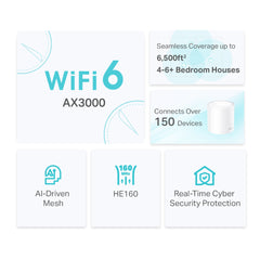 A Photo Of TP-Link Deco X50 AX3000 Whole Home Mesh WiFi 6 System | High-Speed Coverage with AI-Driven Mesh Technology