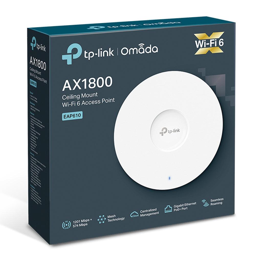 A Photo Of TP-Link EAP610 V2 AX1800 Ceiling Mount WiFi 6 Access Point | Dual-Band, PoE+ Powered, Ultra-Slim Design