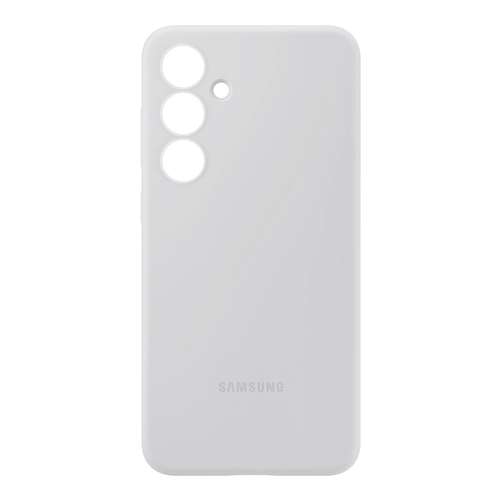 A Photo Of Samsung Galaxy S24 FE Silicone Case – Gray, Stylish and Protective