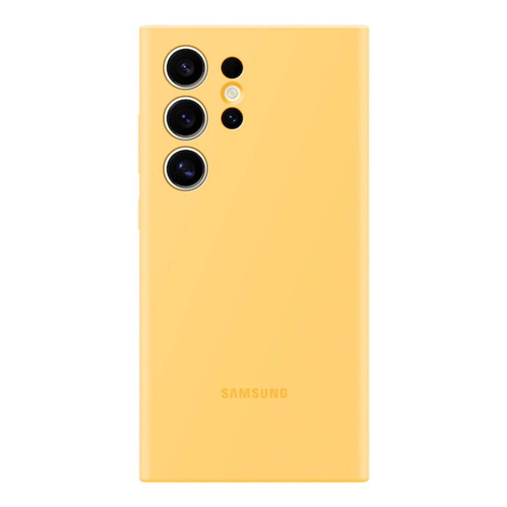 A Photo Of Samsung Galaxy S24 Ultra Silicone Case - Yellow | EF-PS928TYEGUS