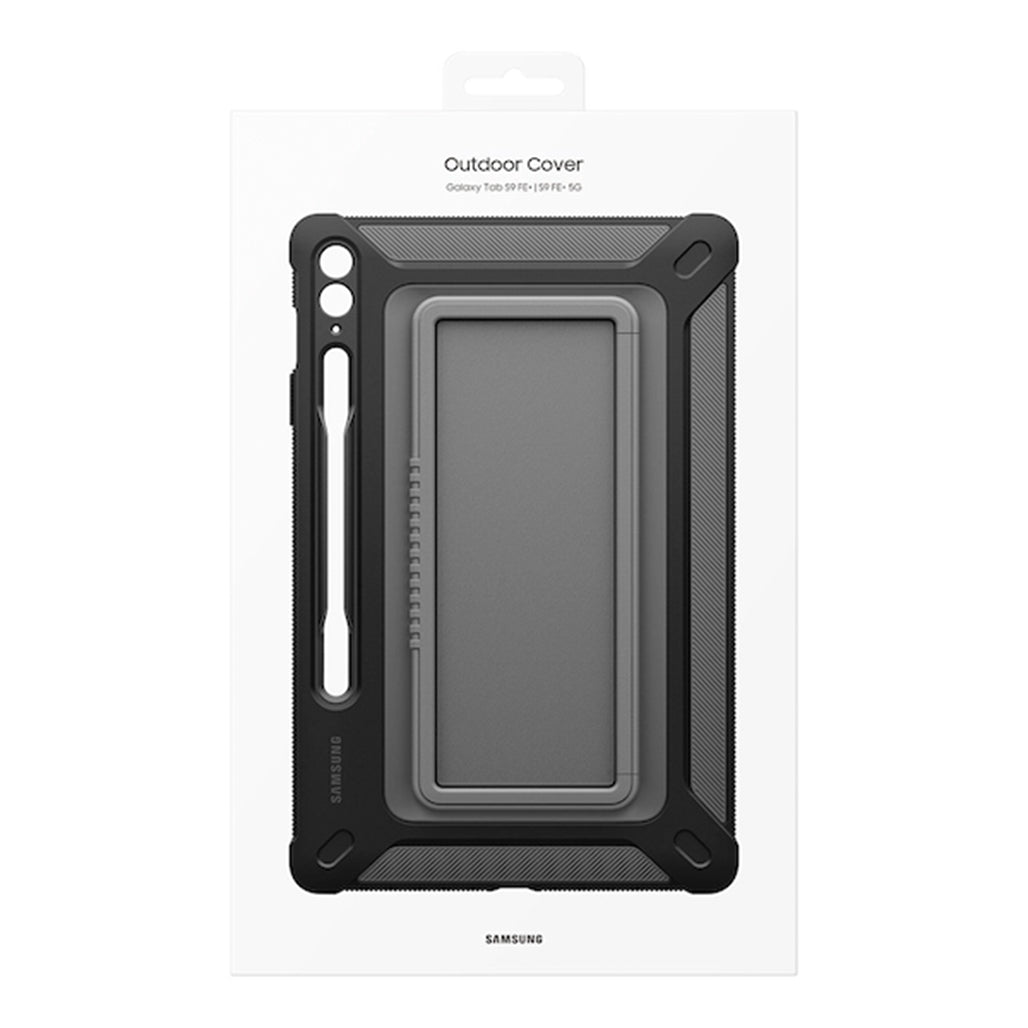 A Photo Of Samsung Outdoor Cover for Galaxy Tab S9 FE+ / S9 FE+ 5G - Rugged Military-Grade Protection with Adjustable Stand and S Pen Storage