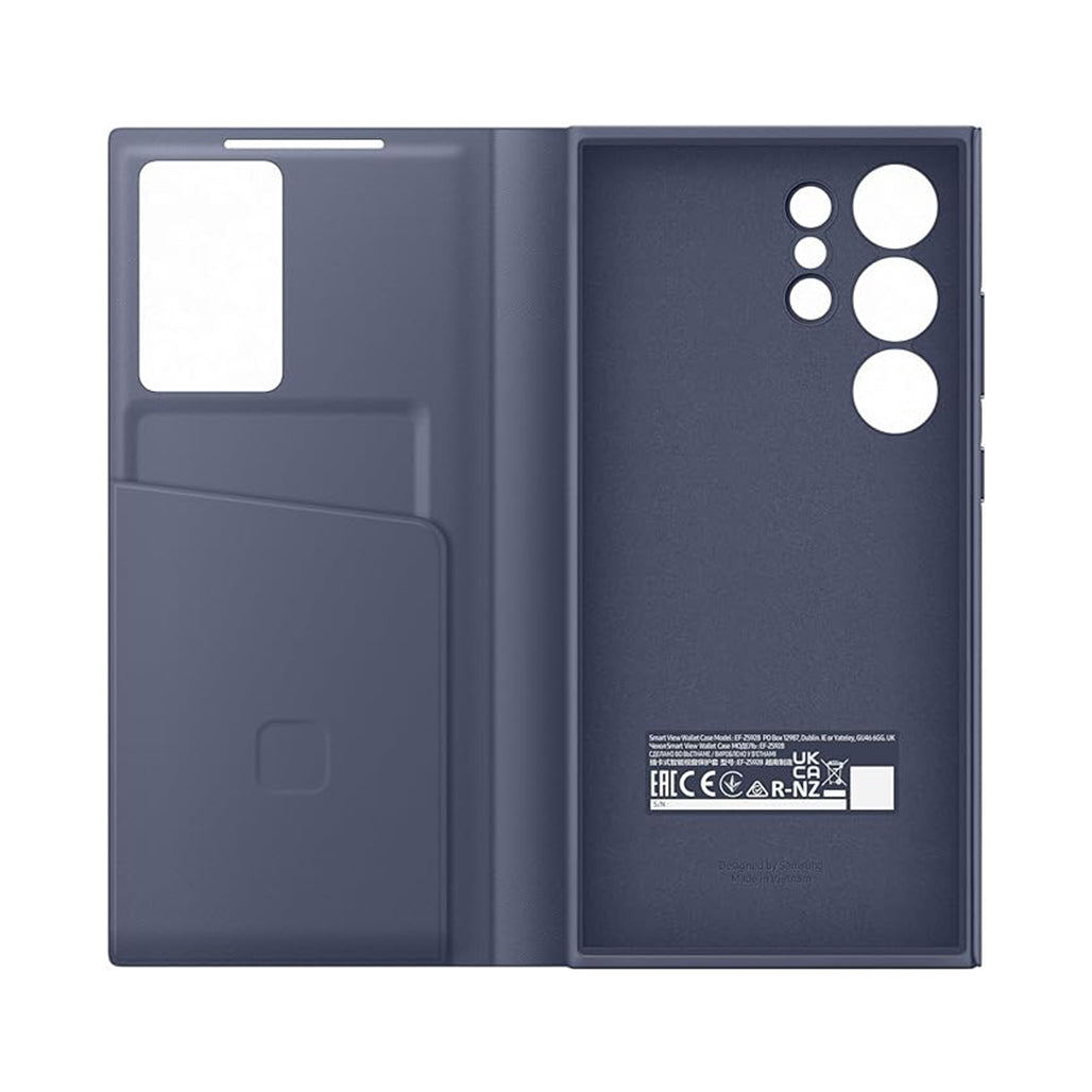 A Photo Of Samsung Galaxy S24 Ultra Smart View Wallet Case - Black | Interactive and Protective Cover