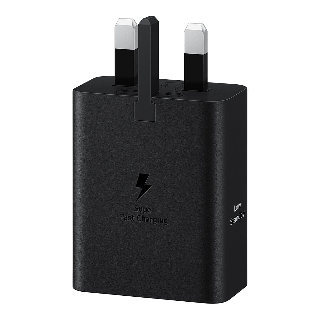 A Photo Of Samsung 50W PD Power Adapter T5020 with 5A USB-C to USB-C Cable - Dual-Port Fast Charger for Multi-Device Compatibility