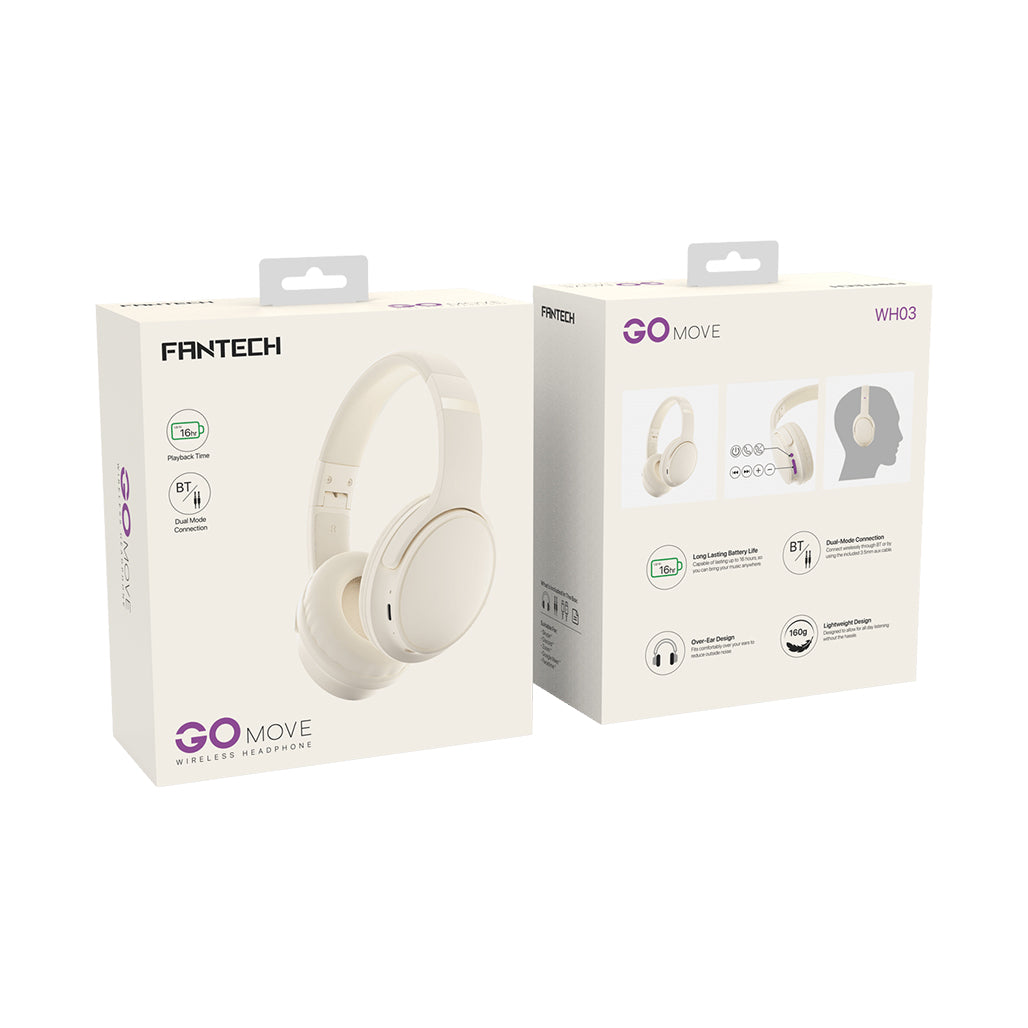 A Photo Of Fantech WH03 GO MOVE Bluetooth 5.0 Wireless Headphone with Dual Connection and 16-Hour Playback