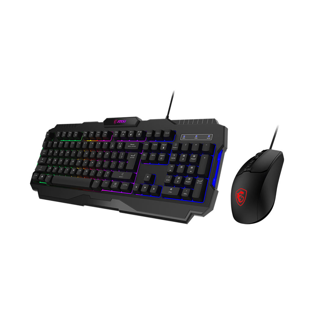 A Photo Of MSI FORGE GK100 Combo: Versatile Gaming Keyboard and Mouse with RGB Backlighting and Precision Control