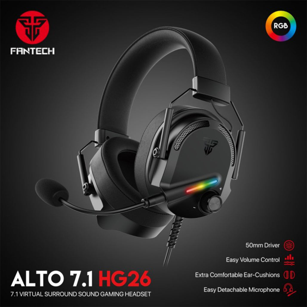 A Photo Of Fantech HG26 Alto 7.1 - Gaming Headset with Virtual 7.1 Surround Sound and Memory Foam Comfort