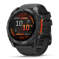 A Photo Of Garmin fēnix® 8 – 51 mm Smartwatch with AMOLED Display, Built-In GPS, and Dive Rating - Slate Gray, Black Silicone Band