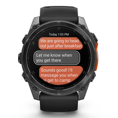 A Photo Of Garmin fēnix® 8 – 51 mm Smartwatch with AMOLED Display, Built-In GPS, and Dive Rating - Slate Gray, Black Silicone Band