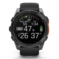 A Photo Of Garmin fēnix® 8 – 51 mm Smartwatch with AMOLED Display, Built-In GPS, and Dive Rating - Slate Gray, Black Silicone Band