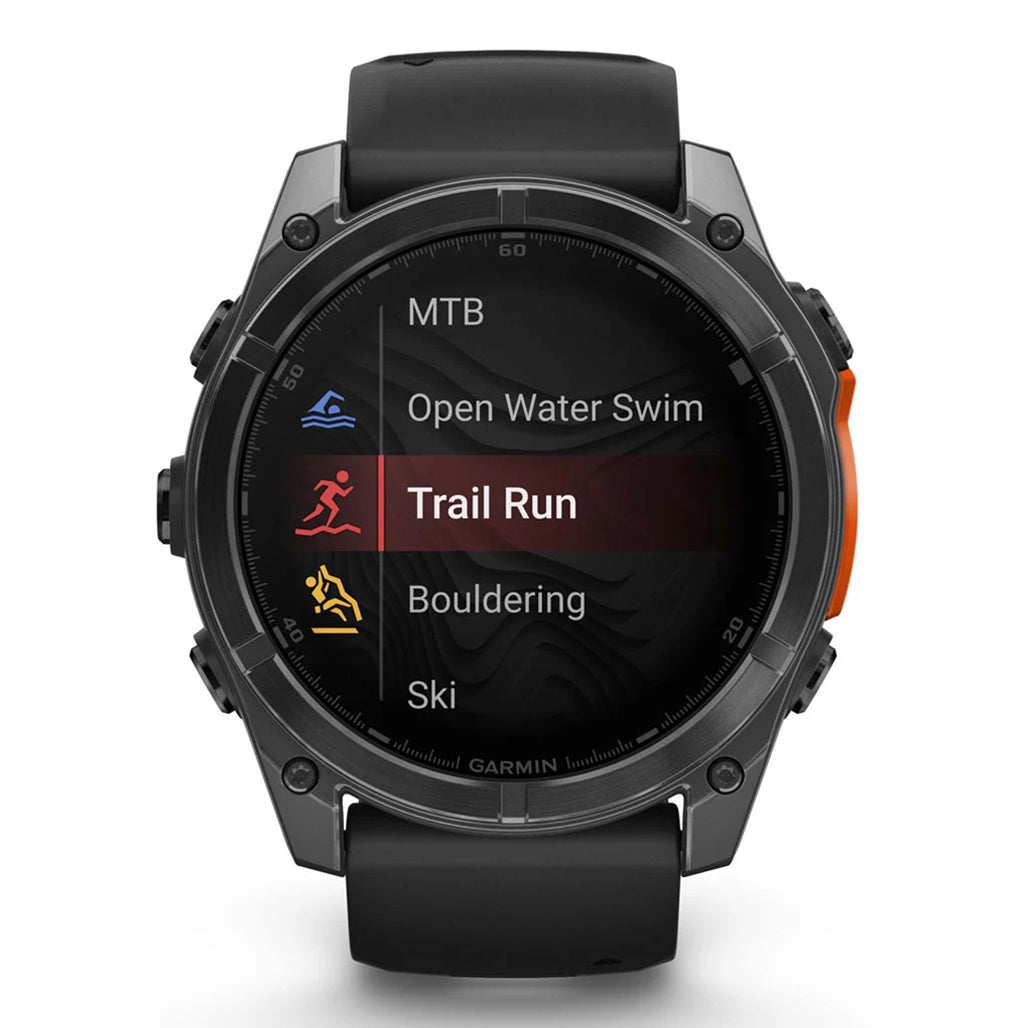 A Photo Of Garmin fēnix® 8 – 51 mm Smartwatch with AMOLED Display, Built-In GPS, and Dive Rating - Slate Gray, Black Silicone Band