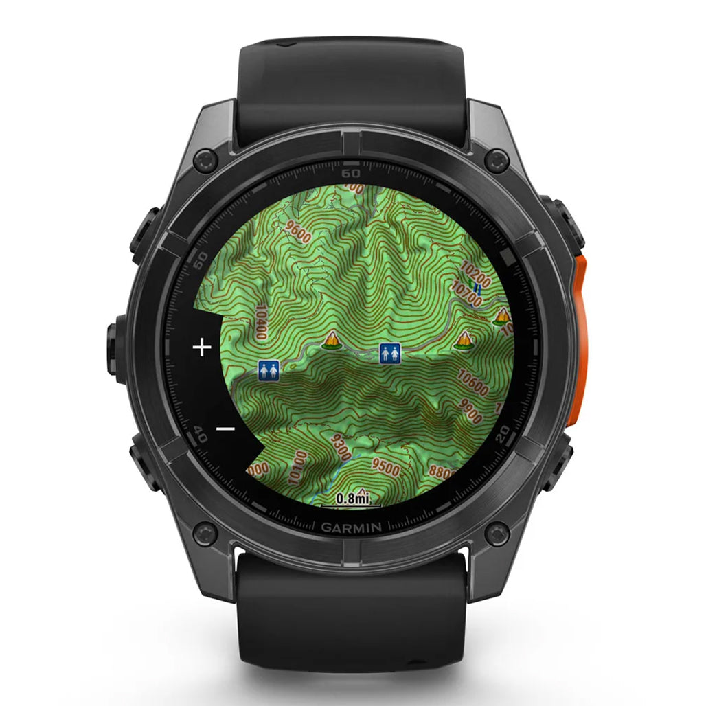 A Photo Of Garmin fēnix® 8 – 51 mm Smartwatch with AMOLED Display, Built-In GPS, and Dive Rating - Slate Gray, Black Silicone Band