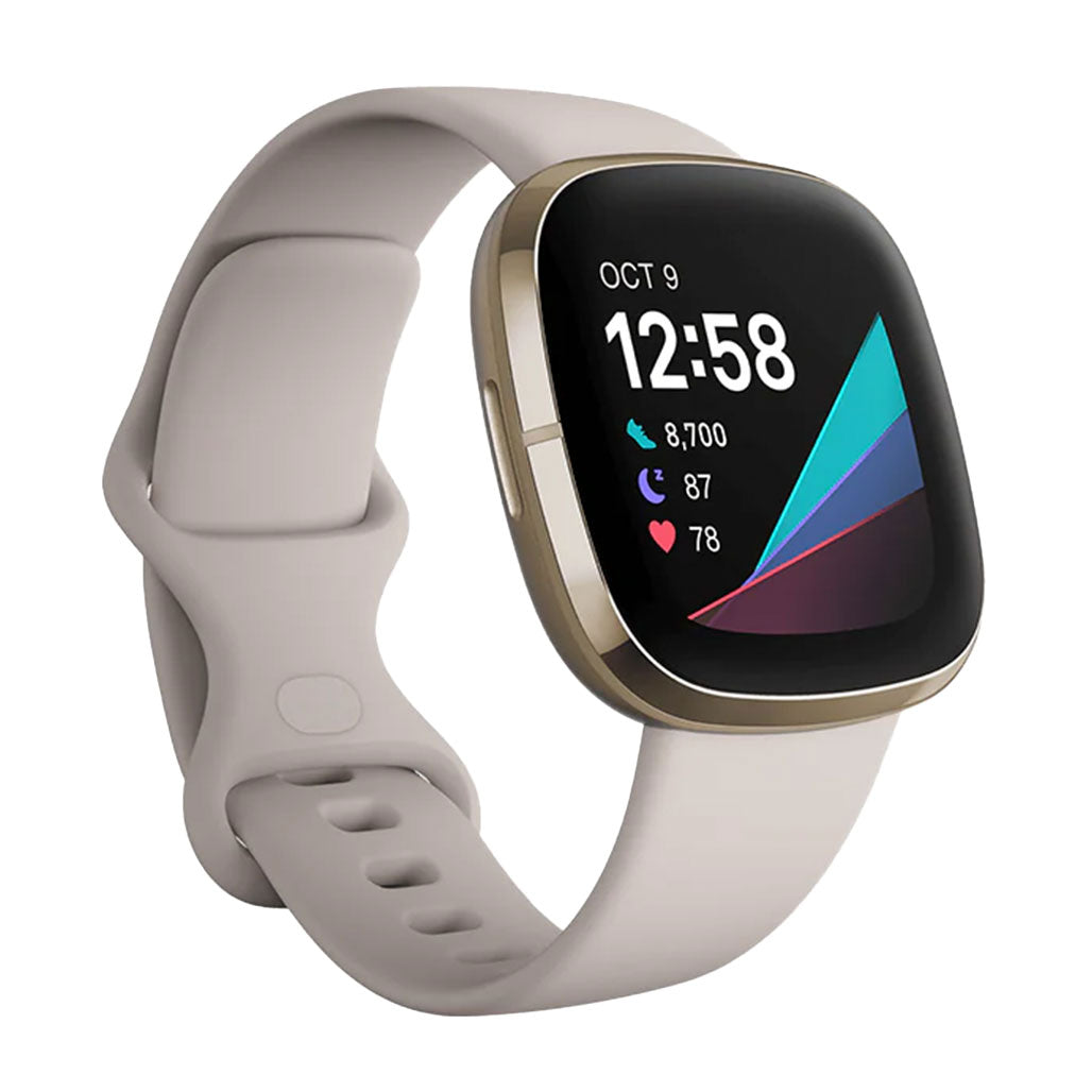 A Photo Of Fitbit Sense - Fitness Smartwatch with ECG App - Lunar White