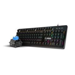 A Photo Of MSI FORGE GK300 Gaming Keyboard and Mouse Combo – Durable Blue Mechanical Switches, RGB Lighting, and High-Performance Precision