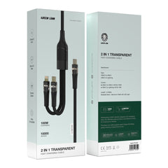 A Photo Of Green Lion 2-in-1 Transparent Fast Charging Cable with 100W Power – Black