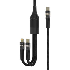 A Photo Of Green Lion 2-in-1 Transparent Fast Charging Cable with 100W Power – Black