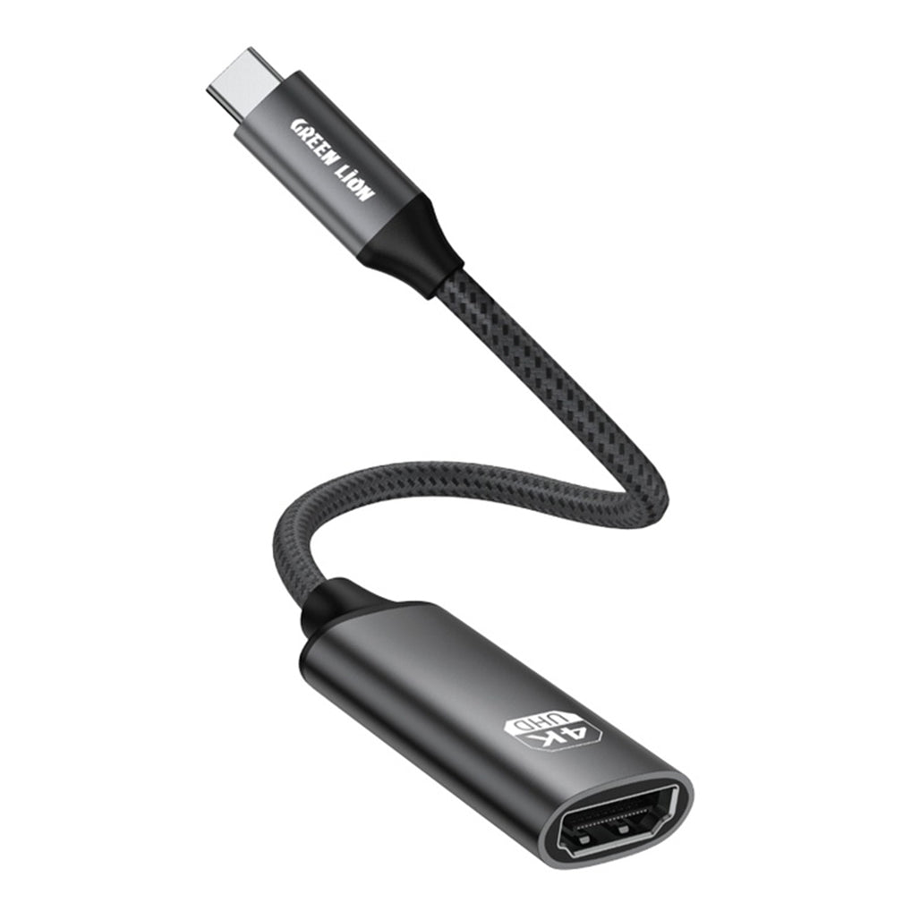 A Photo Of Green Lion 4K USB-C to HDMI Adapter Cable – Ultra-High Definition Connectivity, 20cm (Black)