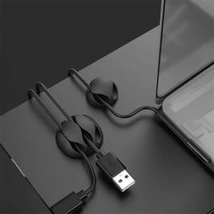 A Photo Of Green Lion 10-in-1 Cable Organizer – Black | Tidy & Durable Desk Solution