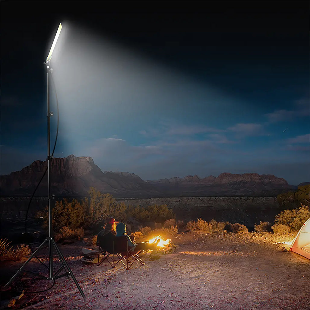 A Photo Of Green Lion 50W Camping LED Light with Adjustable Tripod Stand – Portable Outdoor Illumination