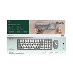 A Photo Of Green Lion GKM-300 Wireless Keyboard and Mouse Combo – Grey, Durable Design, Long Battery Life