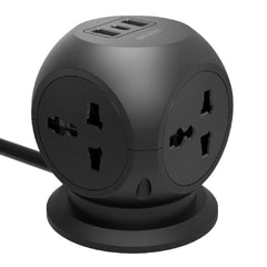 A Photo Of Green Lion MultiPort Desk Universal Socket - Black | Versatile Power Solution for Home and Office