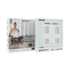 A Photo Of Green Lion Smart Body Scale with 8 Electrodes, Bluetooth 5.0, and 180kg Capacity - White