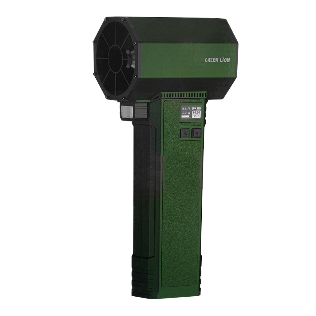 A Photo Of Green Lion Storm Pro Air Blower – High-Power 750W Motor, 3-Speed Settings, 4000mAh Battery for Efficient Air Cleaning