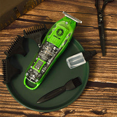 A Photo Of Green Lion GNTPROTMRGN 6000RPM USB Charging Transparent Pro Hair Trimmer 1400mAh