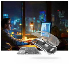 A Photo Of Green Lion Transparent Duo Wireless Keyboard & Mouse - Bluetooth 3.0, 5 Million Click Lifespan, Universal Compatibility, 2.4 GHz Connectivity, Clear Design