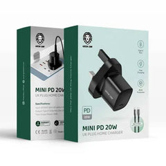 A Photo Of Green Lion Mini PD 20W UK Plug Home Charger - Type C to Type C