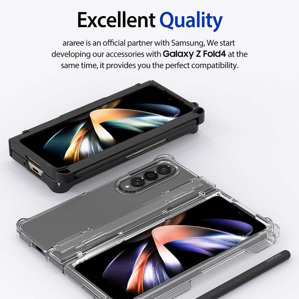 A Photo Of Araree Nukin 360P Protection Case for Galaxy Z Fold4 – S Pen Storage, Hinge Protection, Polycarbonate