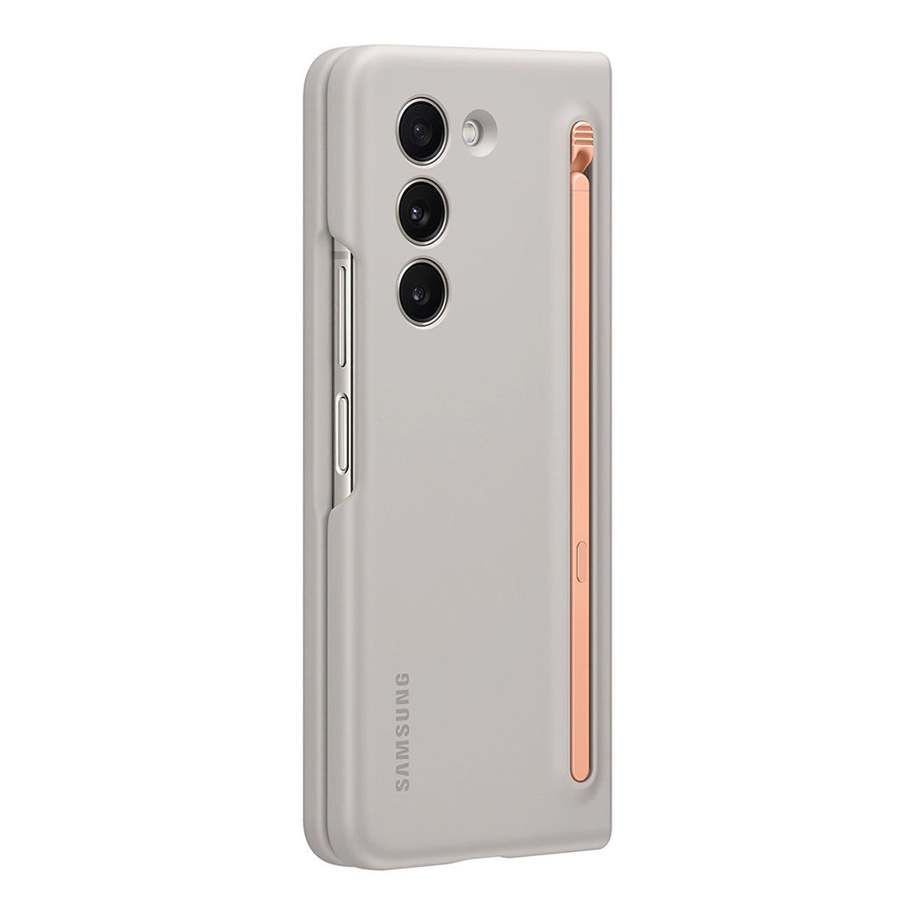 A Photo Of Samsung Galaxy Z Fold5 Slim S-Pen Case - Sand, Built-in S Pen with Eco-Friendly Materials