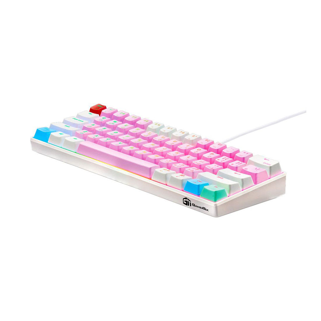 GamerTek GK60 Mini Gaming Keyboard - Cotton Candy, 33079512170748, Available at 961Souq