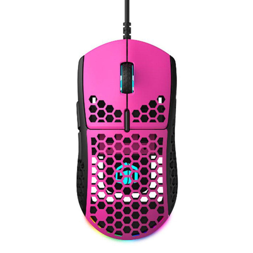 A Photo Of GamerTek GM16 Ultralight RGB Gaming Mouse - Raspberry - 16,000 DPI Precision Sensor, Kailh GM 8.0 Switches, Lightweight Design