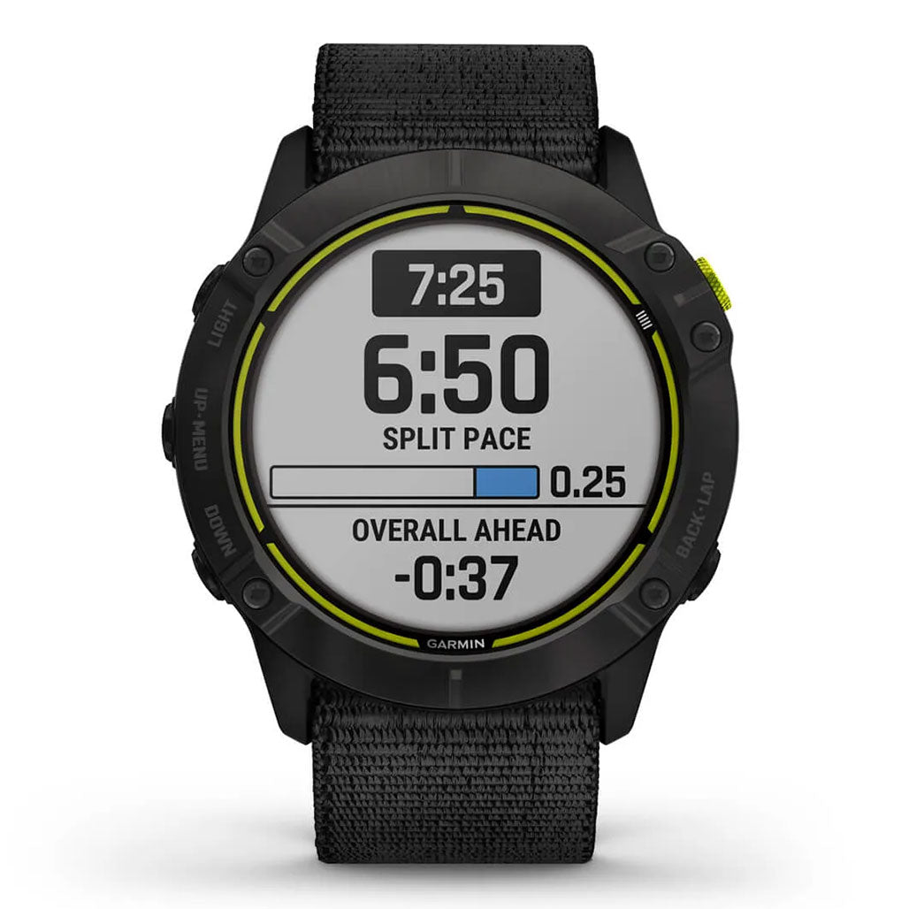 A Photo Of Garmin Enduro - 010-02408-01 - Carbon Gray DLC Titanium with Black UltraFit Nylon Strap