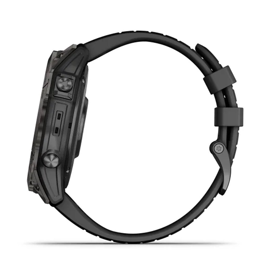 A Photo Of Garmin epix™ Pro (Gen 2) Sapphire Edition - 010-02804-01 - Carbon Grey DLC Titanium with Black Band