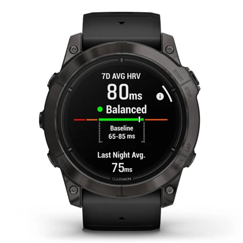 A Photo Of Garmin epix™ Pro (Gen 2) Sapphire Edition - 010-02804-01 - Carbon Grey DLC Titanium with Black Band