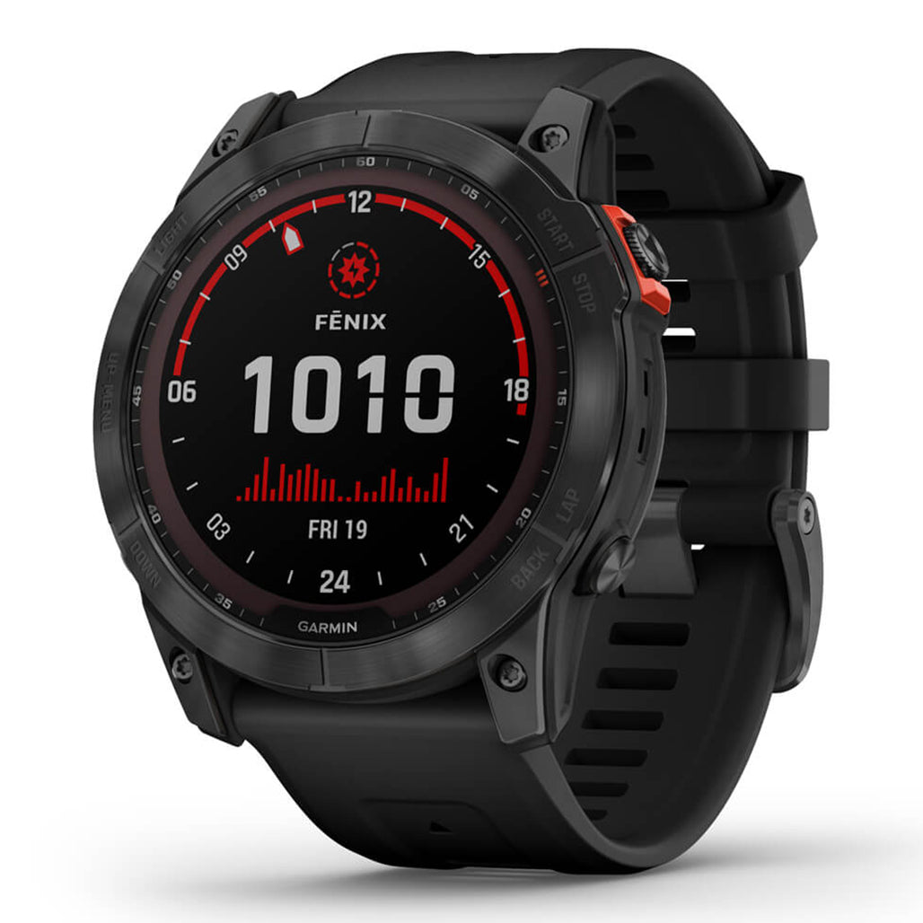 A Photo Of Garmin Fenix 7X Solar Edition - Slate grey with black band | 010-02541-01