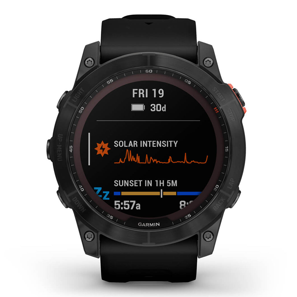 A Photo Of Garmin Fenix 7X Solar Edition - Slate grey with black band | 010-02541-01