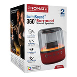 Promate Glitz-L HD LumiSound 360° Surround Sound Speaker - Red