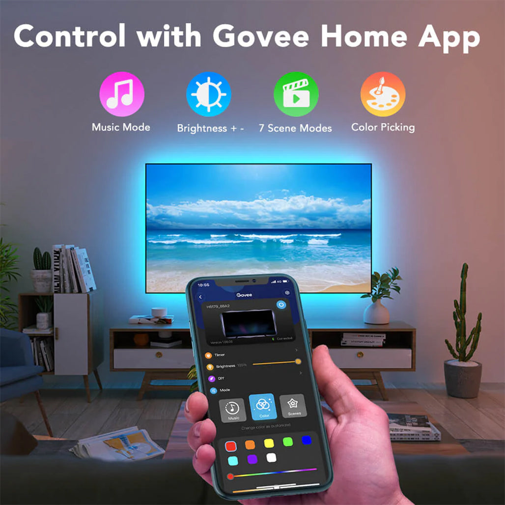 Govee RGB Bluetooth LED Backlight For TVs 46-60" | H6179, 32965271060732, Available at 961Souq