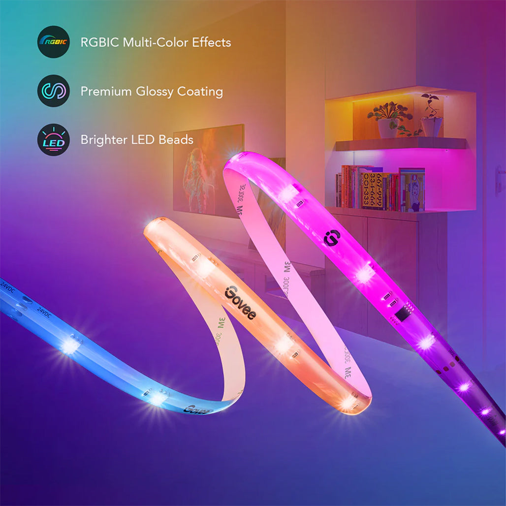 Govee RGBIC LED Strip Lights With Protective Coating (1*5m Roll) | H619A, 32965226889468, Available at 961Souq
