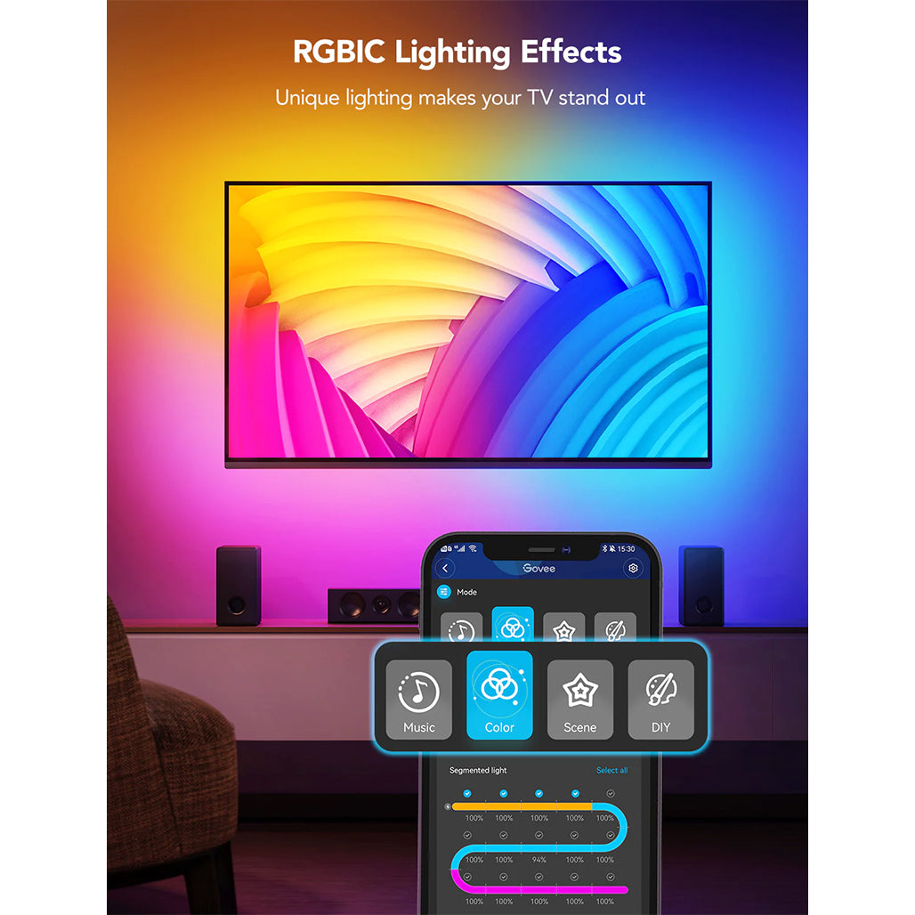 Govee RGBIC Neon TV Backlight 3m | H61B2, 32965445681404, Available at 961Souq