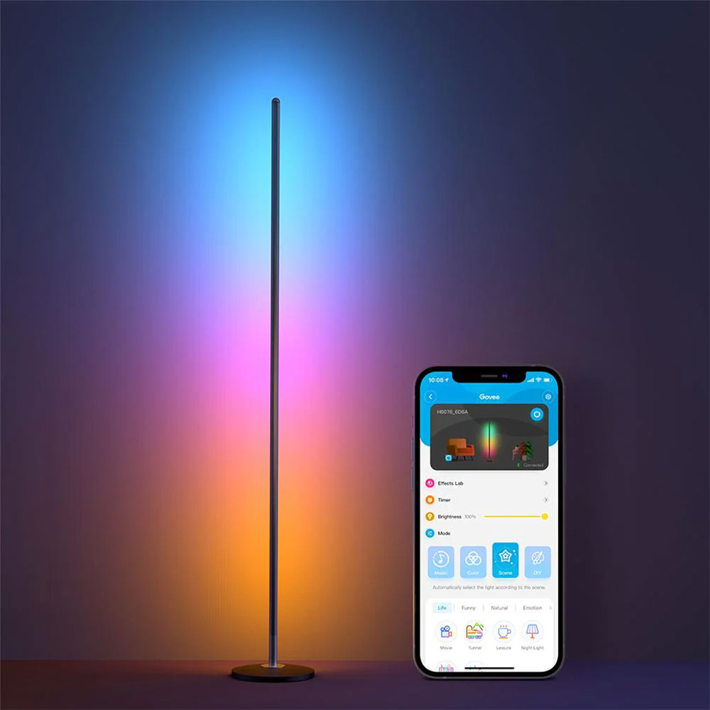 A Photo Of Govee RGBICW Smart Corner Floor Lamp | H6076212