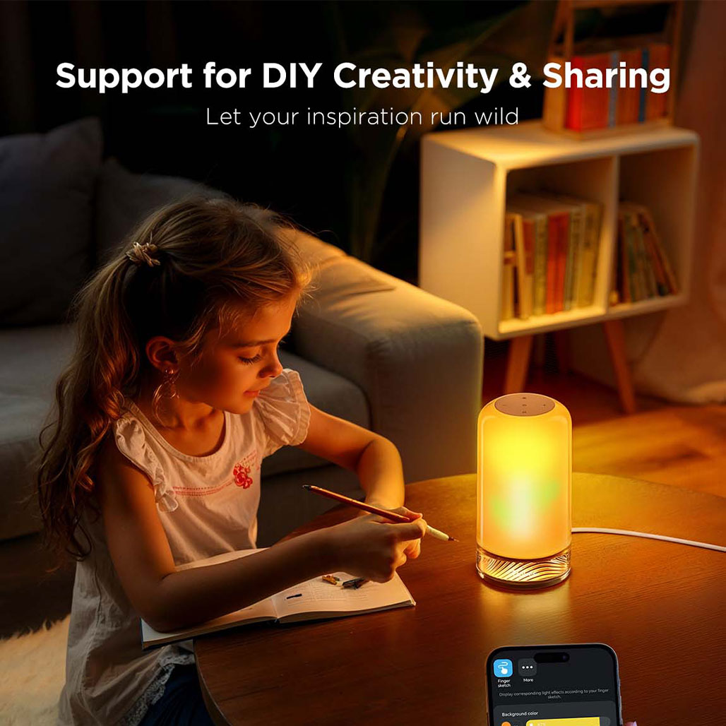 A Photo Of Govee Table Lamp 2 - RGBICWW Smart Lighting with DIY, Music Sync, and Voice Control