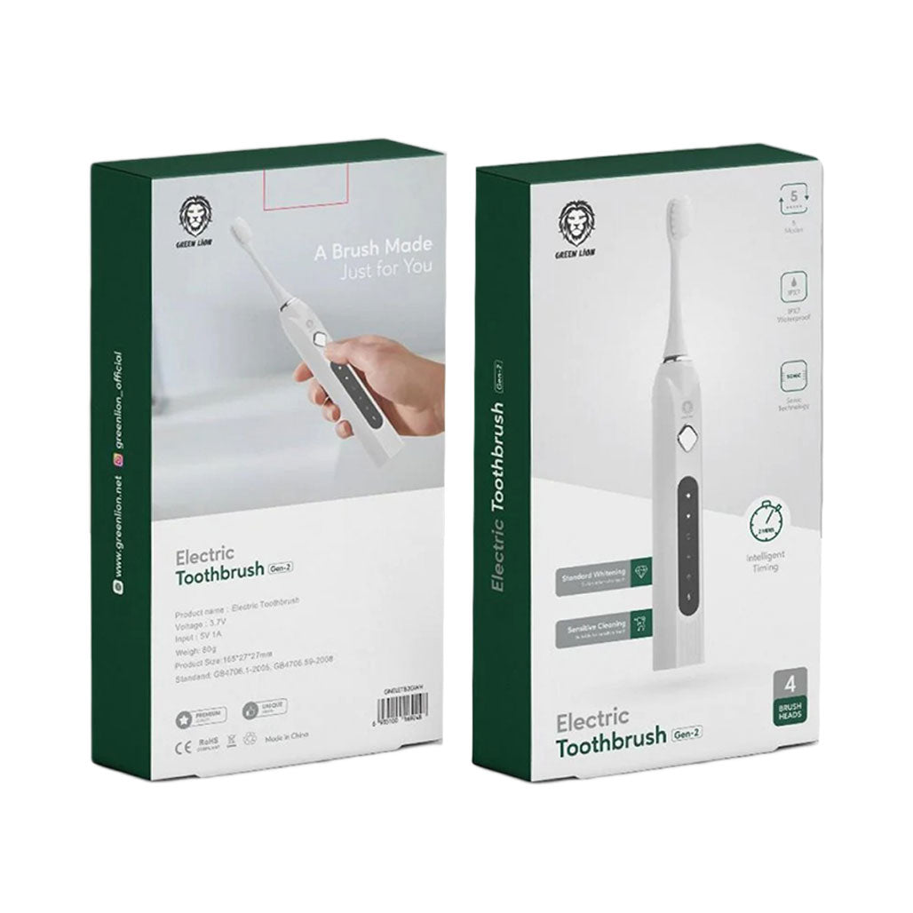 Green Lion Electric GNELETB2GWH Toothbrush Gen-2, 31967943164156, Available at 961Souq