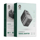 Green Lion Compact Travel Adapter - Black