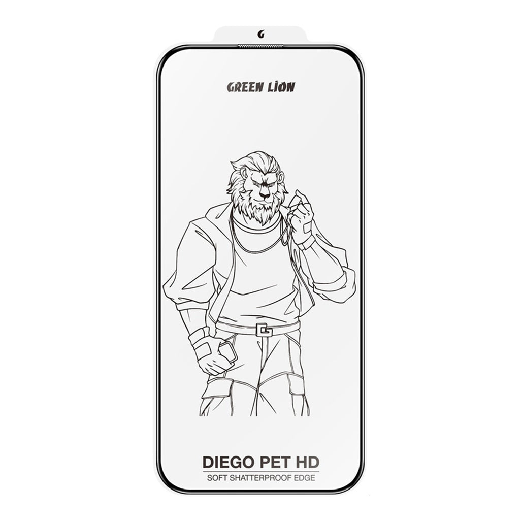 A Photo Of Green Lion Diego Privacy Screen Protector for iPhone 16 Series - Full Curved Glass