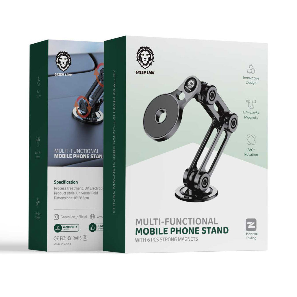 Green Lion Multifunctional Mobile Phone Stand - Black - GNMULMHLDBK, 32561139253500, Available at 961Souq