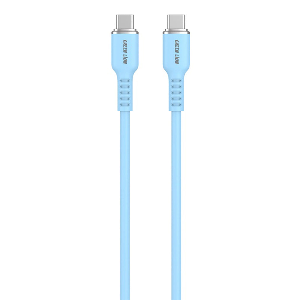 A Photo Of Green Lion USB-C to USB-C Silicone Cable - Fast Charging & Data Transfer - 1m Length